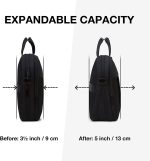 LIGHT FLIGHT 17.3 Inch Laptop Bag, Expandable Briefcase for Men Women,Slim Laptop Case for Computer,Travel Business Bag,Black - Image 3